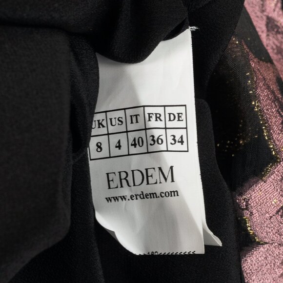 Erdem Effie Black Metallic Floral-Jacquard Organza Dress - Picture 9 of 11